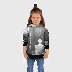 Толстовка-худи детская Nissan - grey gradient вертикально, цвет: 3D-черный — фото 2
