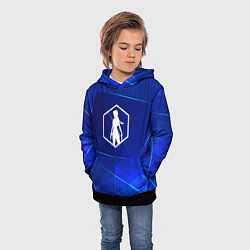 Толстовка-худи детская Tomb Raider blue poly, цвет: 3D-черный — фото 2