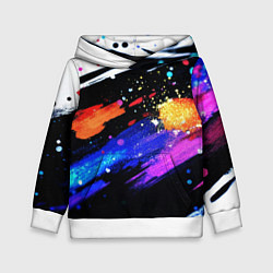 Детская толстовка Разноцветные блестящие кляксы - текстура