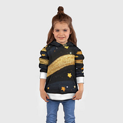 Толстовка-худи детская Золотые волны текстура, цвет: 3D-белый — фото 2
