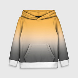 Толстовка-худи детская Бледный жёлто-серый градиент, цвет: 3D-белый