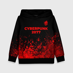 Толстовка-худи детская Cyberpunk 2077 - red gradient посередине, цвет: 3D-черный