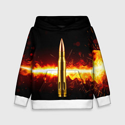 Толстовка-худи детская Патрон в огне, цвет: 3D-белый