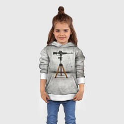 Толстовка-худи детская Стендовая спортивная стрельба на сером, цвет: 3D-белый — фото 2