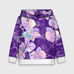 Детская толстовка Японские акварельные орхидеи