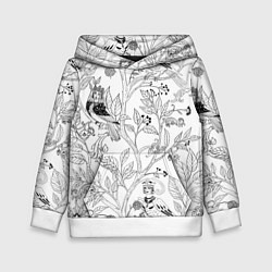 Толстовка-худи детская Птицы Сирин, цвет: 3D-белый