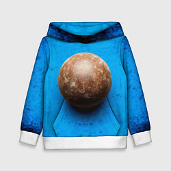 Толстовка-худи детская Ядро для талкания на синем, цвет: 3D-белый