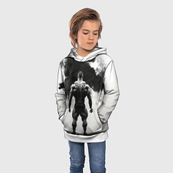 Толстовка-худи детская Бодибилдер и черный дым, цвет: 3D-белый — фото 2