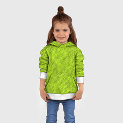 Толстовка-худи детская Салатовый текстурированный, цвет: 3D-белый — фото 2