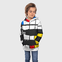 Толстовка-худи детская В стиле пита мондриана, цвет: 3D-белый — фото 2