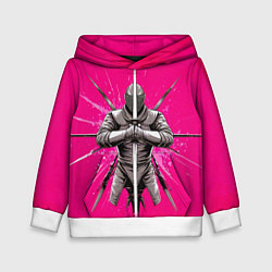 Толстовка-худи детская Фехтование на саблях в розовом, цвет: 3D-белый