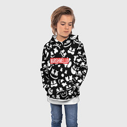 Толстовка-худи детская Marshmello black pattern, цвет: 3D-белый — фото 2