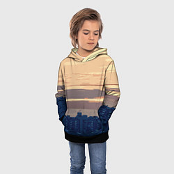 Толстовка-худи детская Городской пейзаж стилизованный, цвет: 3D-черный — фото 2