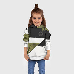 Толстовка-худи детская Merсedes Benz логотип, цвет: 3D-белый — фото 2