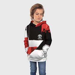 Толстовка-худи детская Toyota логотип, цвет: 3D-белый — фото 2