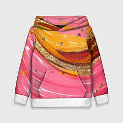 Детская толстовка Желтые и розовые волны текстура