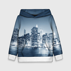 Толстовка-худи детская New York город, цвет: 3D-белый