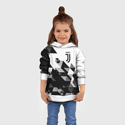 Толстовка-худи детская Juventus geometry black, цвет: 3D-белый — фото 2