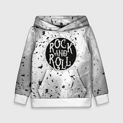 Толстовка-худи детская Рок энд ролл, цвет: 3D-белый