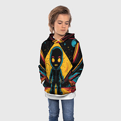 Толстовка-худи детская Недовольный инопланетянин, цвет: 3D-белый — фото 2