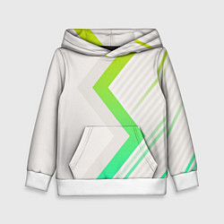 Толстовка-худи детская Color white line green, цвет: 3D-белый