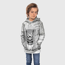 Толстовка-худи детская Фенек в балахоне, цвет: 3D-белый — фото 2
