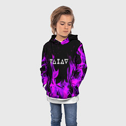 Толстовка-худи детская Ведьмак неоновый огонь, цвет: 3D-белый — фото 2