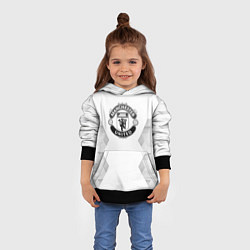 Толстовка-худи детская Manchester United white poly, цвет: 3D-черный — фото 2