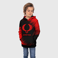 Толстовка-худи детская SsangYong - red gradient, цвет: 3D-черный — фото 2