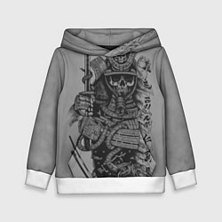 Толстовка-худи детская Мертвый самурай призрак, цвет: 3D-белый