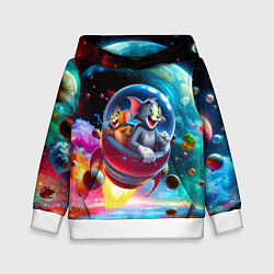 Детская толстовка Том и Джерри летят в ракете - нейроарт