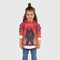 Толстовка-худи детская Мишка на спорте, цвет: 3D-белый — фото 2