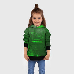 Толстовка-худи детская Jaguar - green gradient, цвет: 3D-черный — фото 2