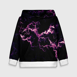 Толстовка-худи детская Lightning pink glow, цвет: 3D-белый