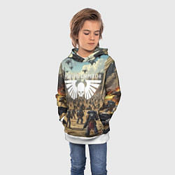 Толстовка-худи детская Warhammer 40k поле боя, цвет: 3D-белый — фото 2