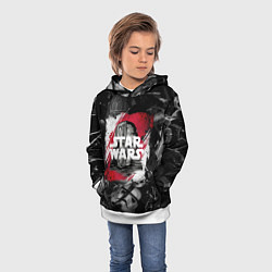Толстовка-худи детская Звездные войны патерн с героями, цвет: 3D-белый — фото 2