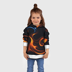 Толстовка-худи детская The color is fire orange, цвет: 3D-белый — фото 2