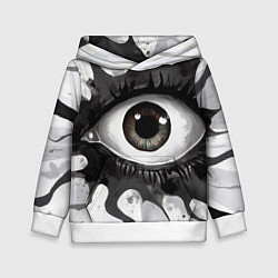 Толстовка-худи детская Глаз и щупальца - психоделика, цвет: 3D-белый