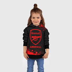 Толстовка-худи детская Arsenal - red gradient, цвет: 3D-черный — фото 2
