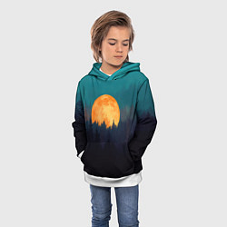 Толстовка-худи детская Night in the forest, цвет: 3D-белый — фото 2