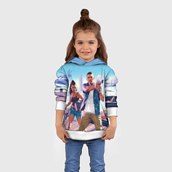 Толстовка-худи детская GTA 6 главные герои, цвет: 3D-белый — фото 2