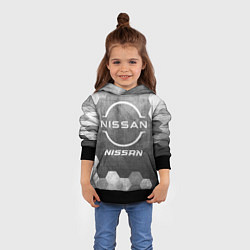 Толстовка-худи детская Nissan - grey gradient, цвет: 3D-черный — фото 2