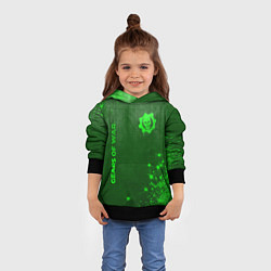 Толстовка-худи детская Gears of War - green gradient вертикально, цвет: 3D-черный — фото 2