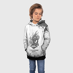 Толстовка-худи детская Cyberpunk 2077 - white gradient, цвет: 3D-черный — фото 2