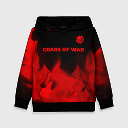 Толстовка-худи детская Gears of War - red gradient посередине, цвет: 3D-черный