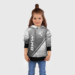 Толстовка-худи детская BMW - grey gradient вертикально, цвет: 3D-черный — фото 2