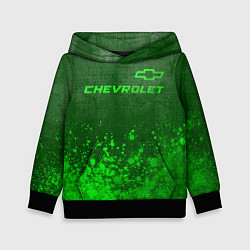 Толстовка-худи детская Chevrolet - green gradient посередине, цвет: 3D-черный