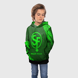 Толстовка-худи детская Sally Face - green gradient, цвет: 3D-черный — фото 2