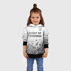 Толстовка-худи детская Ghost of Tsushima - white gradient посередине, цвет: 3D-черный — фото 2