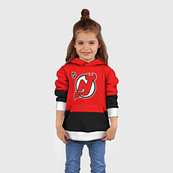 Толстовка-худи детская Нью Джерси Девилз хоккей, цвет: 3D-белый — фото 2